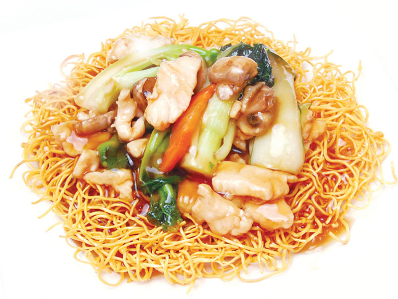 Pan Fried Chicken Noodles